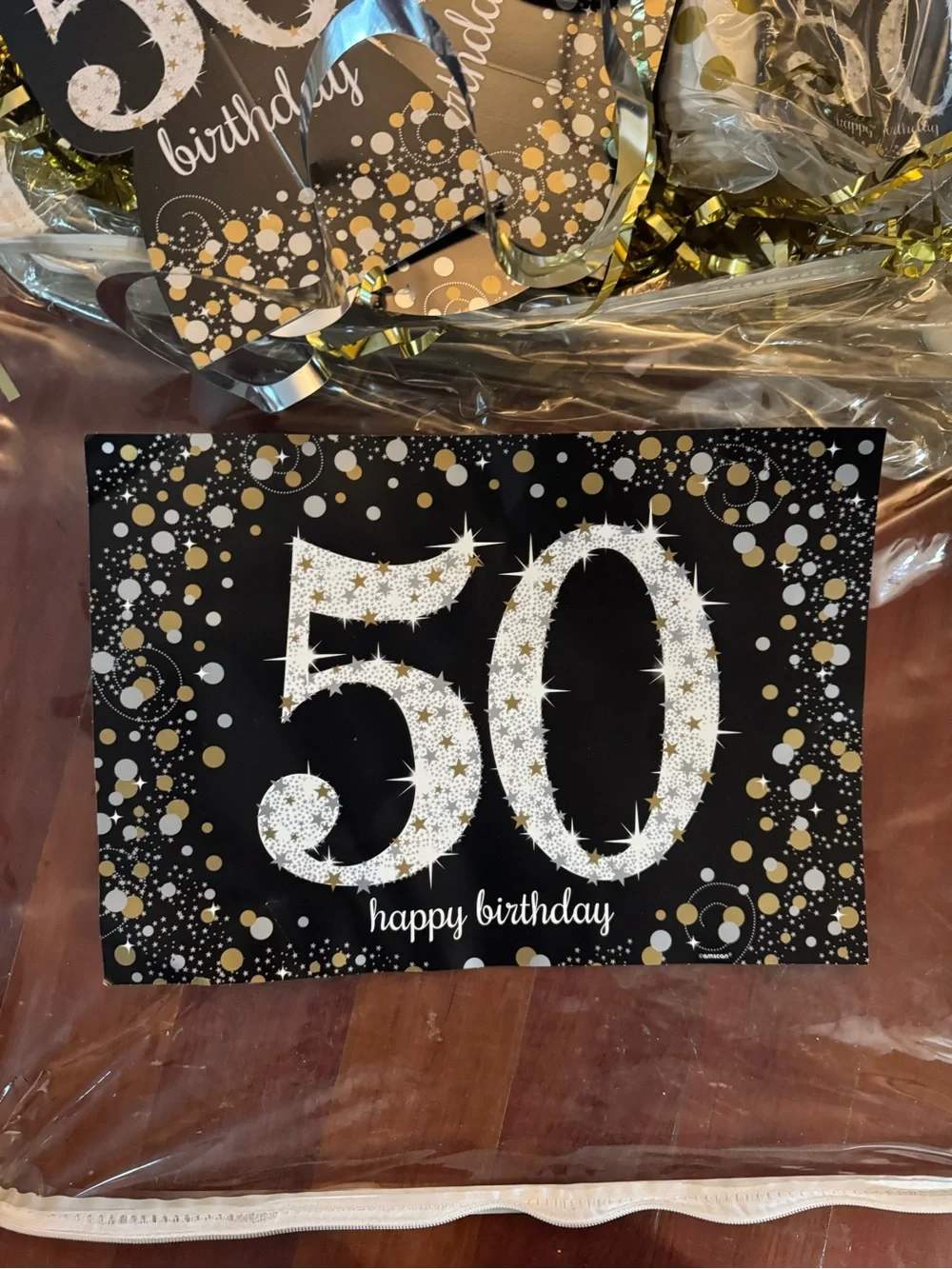 50th Birthday Party Decoration Kit - Black and Gold